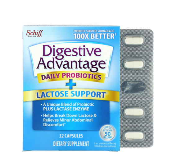 Daily Probiotics + Lactose  Support, 32 Capsules